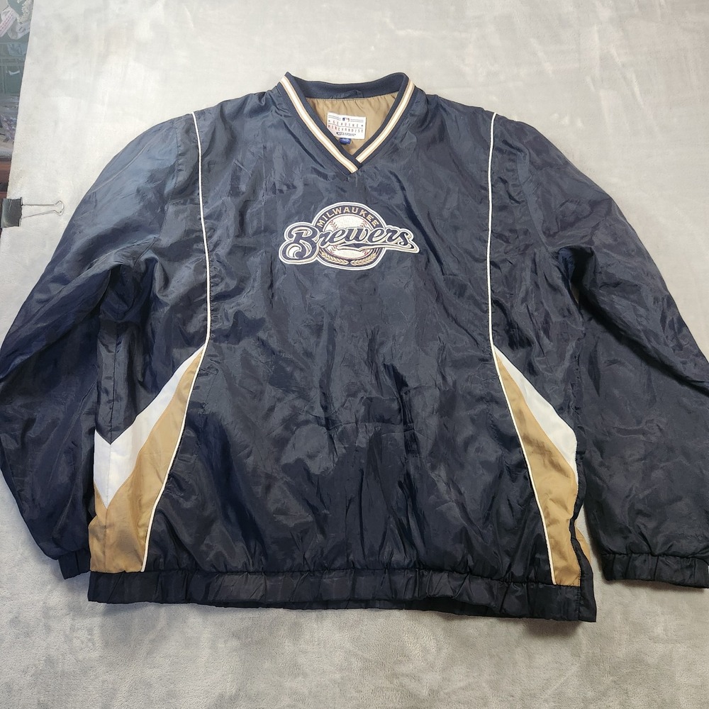 Milwaukee Brewers MLB Genuine Merchandise Lined Pullover Windbreaker Size‎ XL